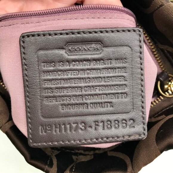 Coach Brown Canvas Signature Chain Convertible Shoulder Bag F18862 - Picture 11 of 11